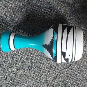 Cedar Mesa Signed Turquoise and Black Decorative Vase
